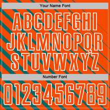Load image into Gallery viewer, Custom Teal Orange-White Lines Sublimation Soccer Uniform Jersey