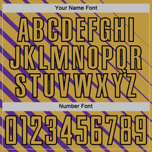 Load image into Gallery viewer, Custom Purple Old Gold-Black Lines Sublimation Soccer Uniform Jersey