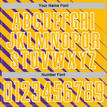 Load image into Gallery viewer, Custom Purple Gold-White Lines Sublimation Soccer Uniform Jersey