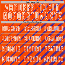 Load image into Gallery viewer, Custom Purple Orange-White Lines Sublimation Soccer Uniform Jersey