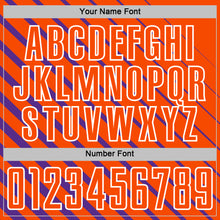 Load image into Gallery viewer, Custom Purple Orange-White Lines Sublimation Soccer Uniform Jersey