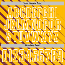 Charger l'image dans la galerie, Custom Burgundy Gold-White Lines Sublimation Soccer Uniform Jersey