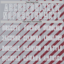 Загрузить изображение в средство просмотра галереи, Custom Burgundy Gray-White Lines Sublimation Soccer Uniform Jersey