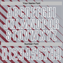 Загрузить изображение в средство просмотра галереи, Custom Burgundy Gray-White Lines Sublimation Soccer Uniform Jersey