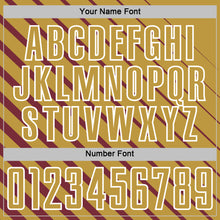 Load image into Gallery viewer, Custom Burgundy Old Gold-White Lines Sublimation Soccer Uniform Jersey