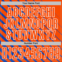 Load image into Gallery viewer, Custom Thunder Blue Orange-White Lines Sublimation Soccer Uniform Jersey