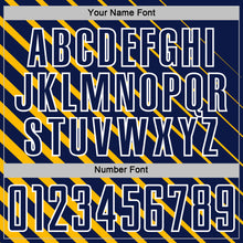 Load image into Gallery viewer, Custom Gold Navy-White Lines Sublimation Soccer Uniform Jersey