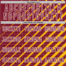 Load image into Gallery viewer, Custom Gold Crimson-White Lines Sublimation Soccer Uniform Jersey