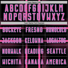 Load image into Gallery viewer, Custom Black Pink-Light Blue Lines Sublimation Soccer Uniform Jersey