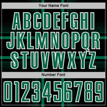 Load image into Gallery viewer, Custom Black Kelly Green-White Lines Sublimation Soccer Uniform Jersey