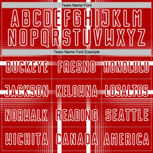 Load image into Gallery viewer, Custom Red White Lines Sublimation Soccer Uniform Jersey