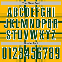 Load image into Gallery viewer, Custom Gold Green-White Lines Sublimation Soccer Uniform Jersey