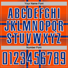 Load image into Gallery viewer, Custom Orange Royal-White Lines Sublimation Soccer Uniform Jersey