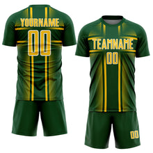 Charger l'image dans la galerie, Custom Green Yellow-White Lines Sublimation Soccer Uniform Jersey