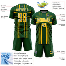 Charger l'image dans la galerie, Custom Green Yellow-White Lines Sublimation Soccer Uniform Jersey