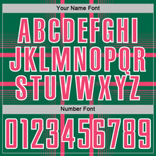 Charger l'image dans la galerie, Custom Kelly Green Neon Pink-White Lines Sublimation Soccer Uniform Jersey