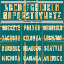 Load image into Gallery viewer, Custom Teal Old Gold-White Lines Sublimation Soccer Uniform Jersey