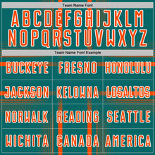 Charger l'image dans la galerie, Custom Teal Orange-White Lines Sublimation Soccer Uniform Jersey