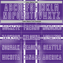 Load image into Gallery viewer, Custom Purple White Lines Sublimation Soccer Uniform Jersey