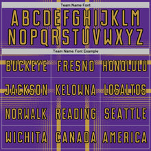 Load image into Gallery viewer, Custom Purple Old Gold-Black Lines Sublimation Soccer Uniform Jersey