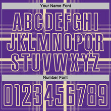Load image into Gallery viewer, Custom Purple Cream Lines Sublimation Soccer Uniform Jersey