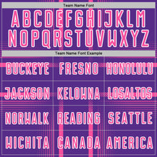 Load image into Gallery viewer, Custom Purple Pink-White Lines Sublimation Soccer Uniform Jersey