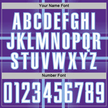 Load image into Gallery viewer, Custom Purple White-Light Blue Lines Sublimation Soccer Uniform Jersey