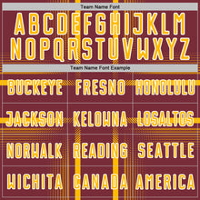 Charger l'image dans la galerie, Custom Burgundy Gold-White Lines Sublimation Soccer Uniform Jersey