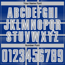 Load image into Gallery viewer, Custom Royal Gray-White Lines Sublimation Soccer Uniform Jersey