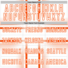 Load image into Gallery viewer, Custom White Orange Lines Sublimation Soccer Uniform Jersey