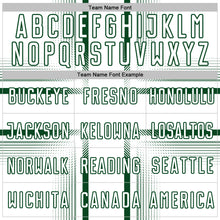 Load image into Gallery viewer, Custom White Green Lines Sublimation Soccer Uniform Jersey