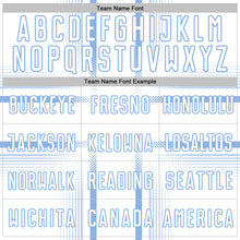 Load image into Gallery viewer, Custom White Light Blue Lines Sublimation Soccer Uniform Jersey