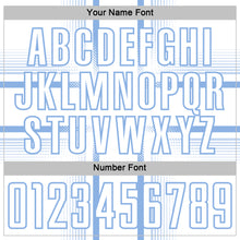 Load image into Gallery viewer, Custom White Light Blue Lines Sublimation Soccer Uniform Jersey