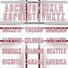Load image into Gallery viewer, Custom White Burgundy Lines Sublimation Soccer Uniform Jersey