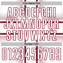 Load image into Gallery viewer, Custom White Crimson Lines Sublimation Soccer Uniform Jersey