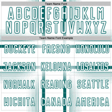 Load image into Gallery viewer, Custom White Teal Lines Sublimation Soccer Uniform Jersey