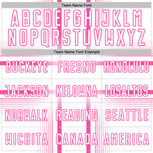 Load image into Gallery viewer, Custom White Pink Lines Sublimation Soccer Uniform Jersey