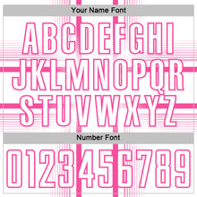 Load image into Gallery viewer, Custom White Pink Lines Sublimation Soccer Uniform Jersey