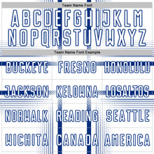 Load image into Gallery viewer, Custom White Royal Lines Sublimation Soccer Uniform Jersey