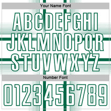 Charger l'image dans la galerie, Custom White Kelly Green Lines Sublimation Soccer Uniform Jersey