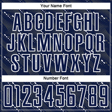 Load image into Gallery viewer, Custom Navy White Slant Lines Sports Sublimation Soccer Uniform Jersey