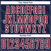 Load image into Gallery viewer, Custom Navy Crimson-White Slant Lines Sports Sublimation Soccer Uniform Jersey
