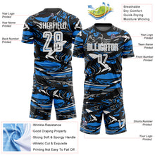 Laden Sie das Bild in den Galerie-Viewer, Custom Figure White Black-Powder Blue Fluid Art Splash Sublimation Soccer Uniform Jersey