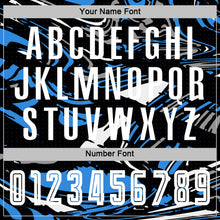 Laden Sie das Bild in den Galerie-Viewer, Custom Figure White Black-Powder Blue Fluid Art Splash Sublimation Soccer Uniform Jersey
