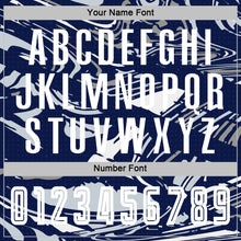 Charger l'image dans la galerie, Custom Figure White Navy-Silver Fluid Art Splash Sublimation Soccer Uniform Jersey
