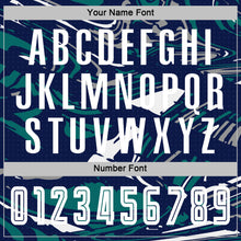Charger l'image dans la galerie, Custom Figure White Navy-Teal Fluid Art Splash Sublimation Soccer Uniform Jersey
