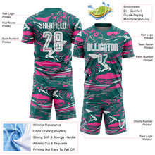 Charger l'image dans la galerie, Custom Figure White Teal-Pink Fluid Art Splash Sublimation Soccer Uniform Jersey