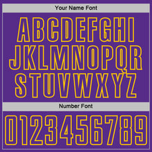 Load image into Gallery viewer, Custom Black Purple White-Yellow Geometric Shape Sublimation Soccer Uniform Jersey