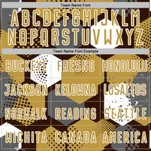 Загрузить изображение в средство просмотра галереи, Custom Brown Old Gold-White Geometric Shape Sublimation Soccer Uniform Jersey