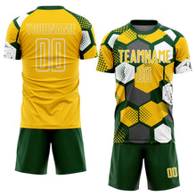 Charger l'image dans la galerie, Custom Green Yellow-White Geometric Shape Sublimation Soccer Uniform Jersey